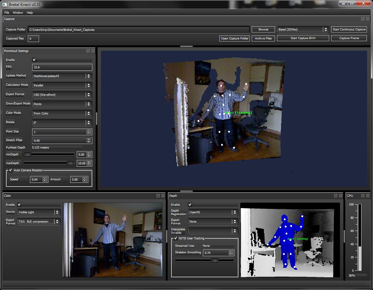 Brekel kinect real-time motion capture