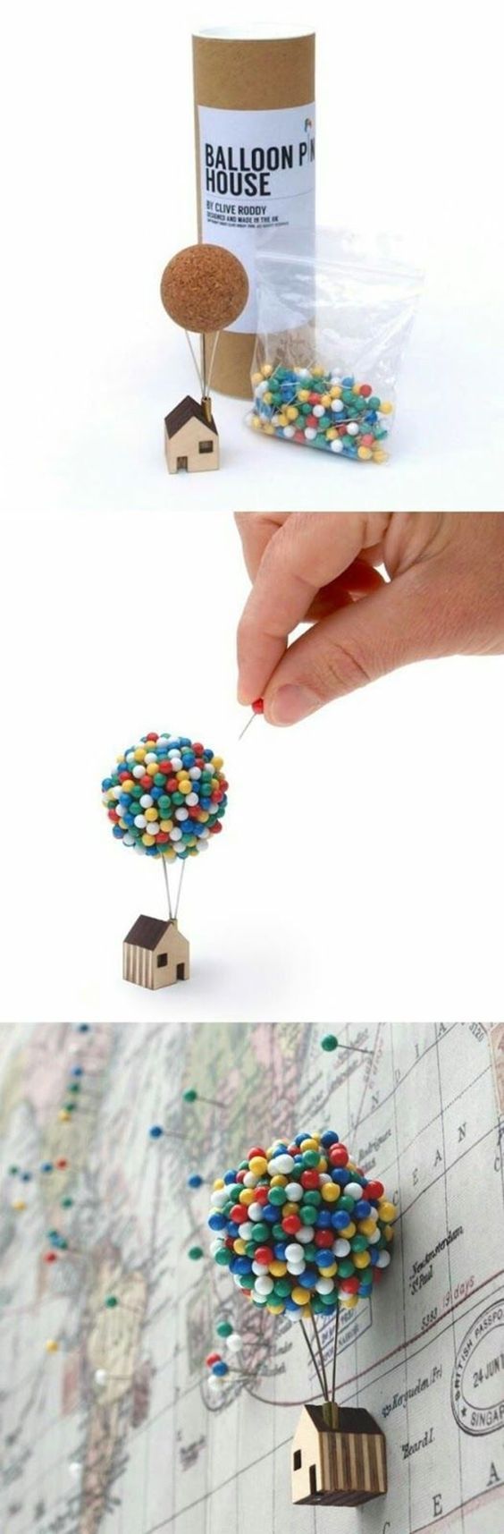 baloon house made out of pins