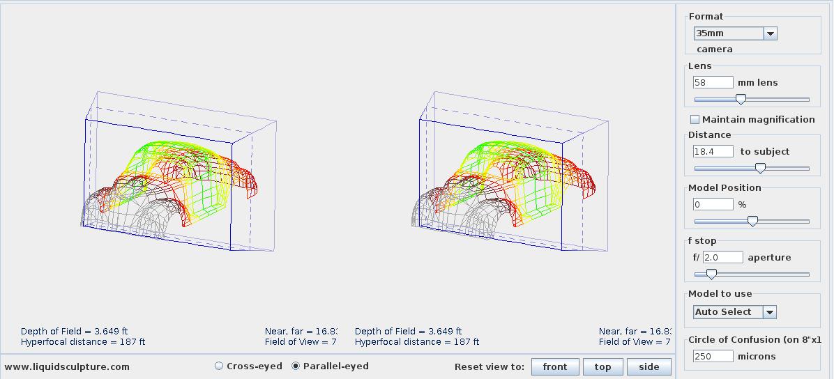 Stereographic Depth of Field Simulator