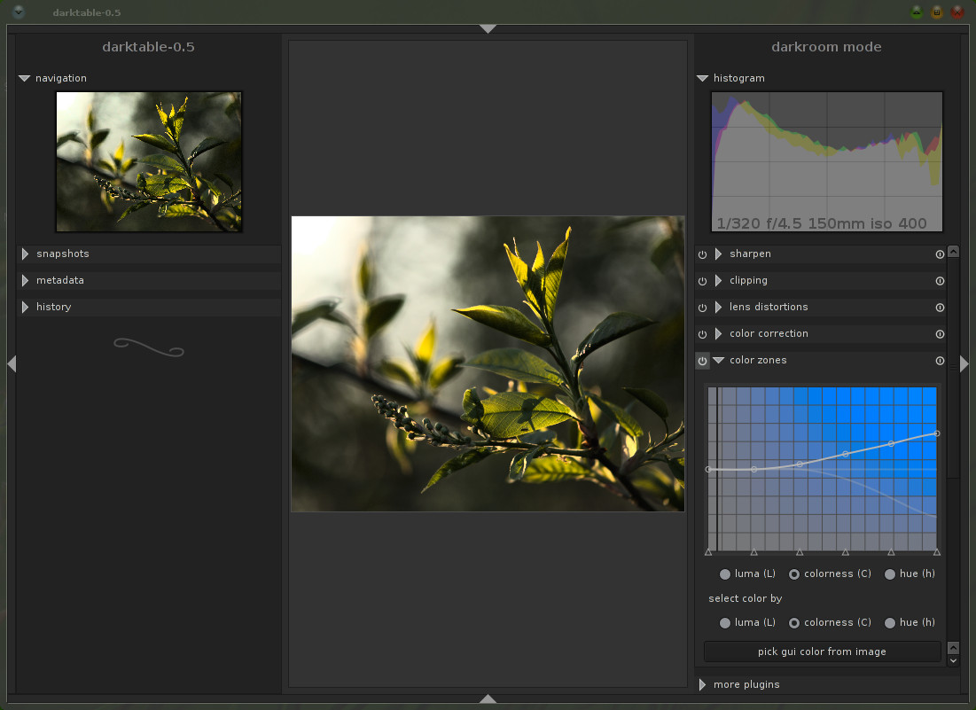 Darktable non destructive, open source raw photography editor